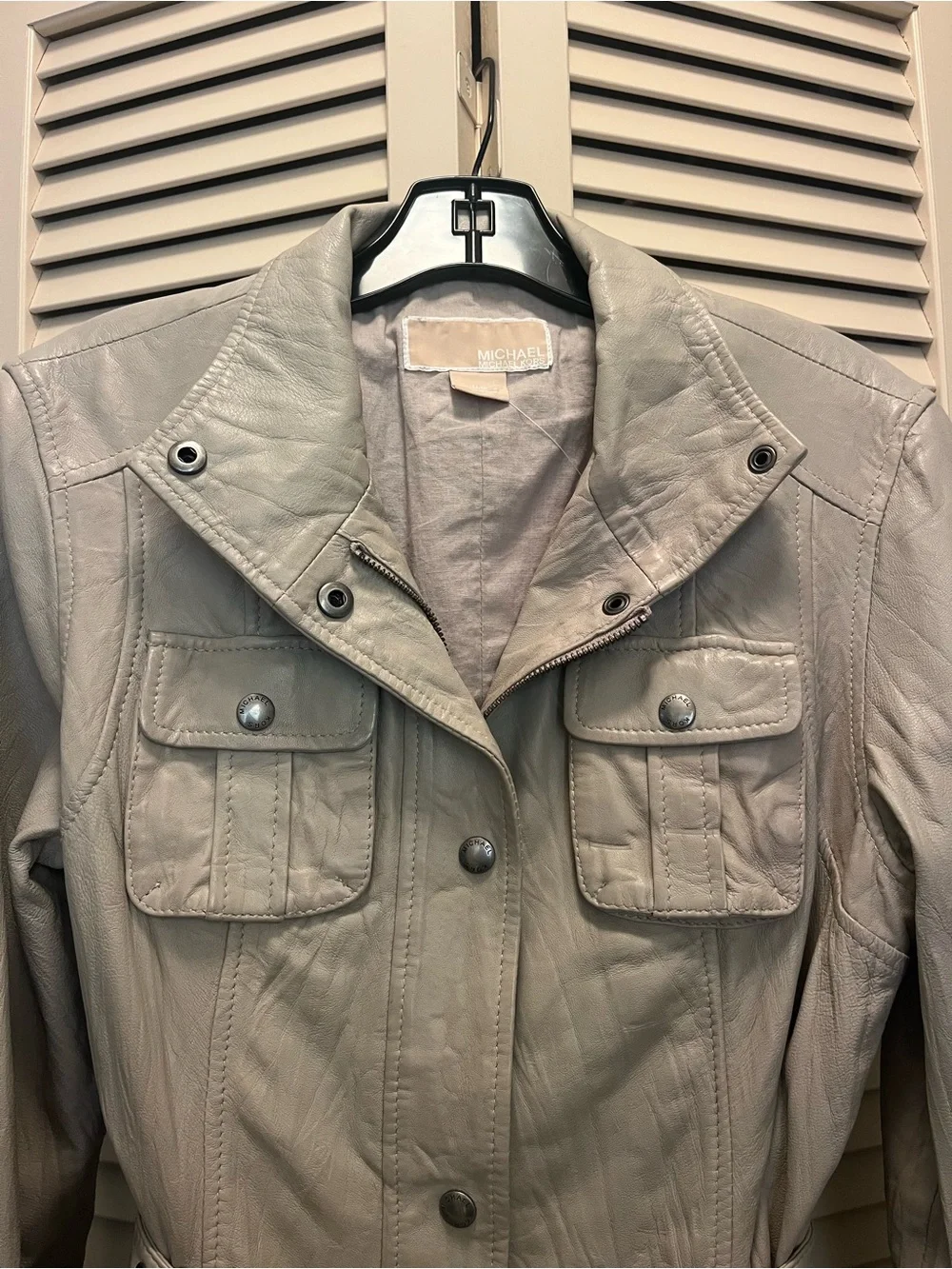 Vintage Michael Kors LEATHER belted utility jacket medium